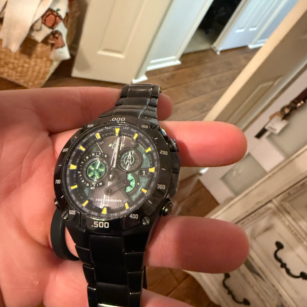 Casio Edifice Black and Green Chronograph Watch